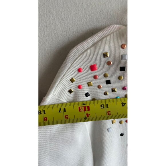 Rafaella Womens Snow White Sparkle Sweater Embellished Knit Top Pullover Sz XL - Picture 5 of 11